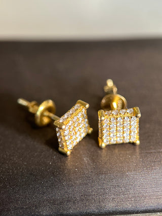 Preloved VVS Natural Diamond Slim Cube Earrings