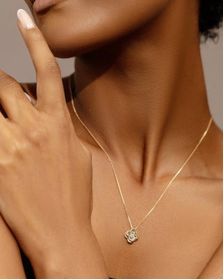 Classic 0.05ct Diamond Clover Necklace