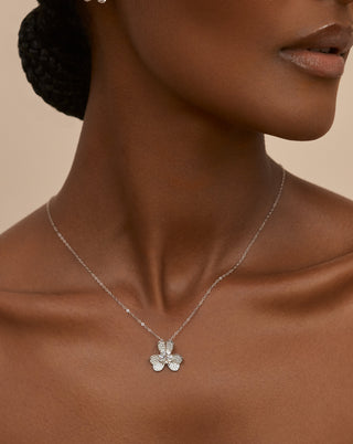 925 Sterling Silver Clover Leaf Necklace